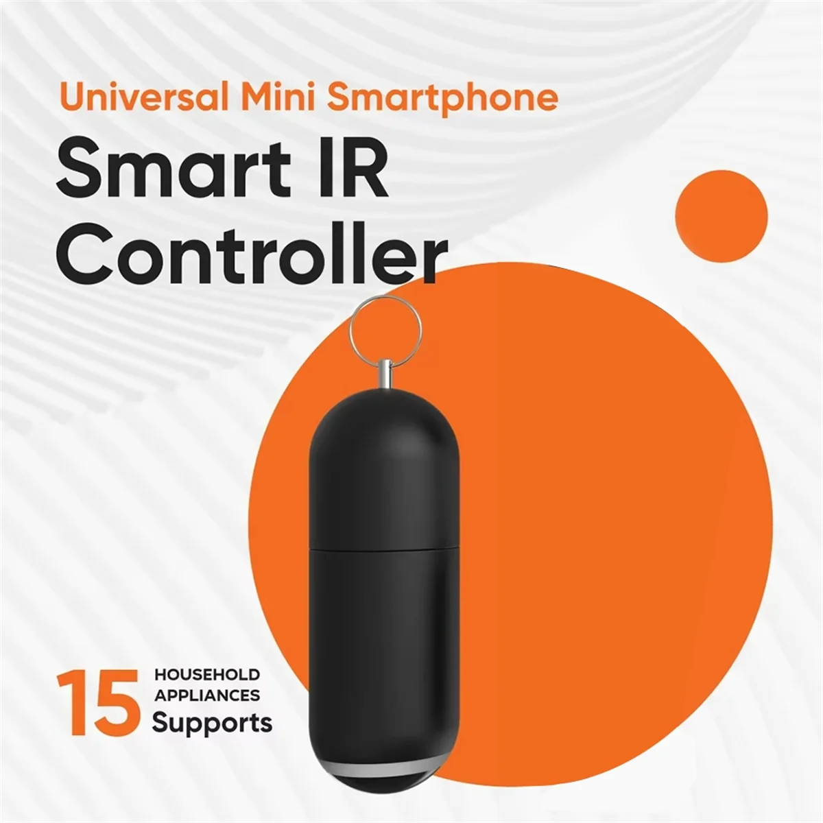 #992B Smart Remote Mini Smartphone IR Remote Controller Infrared TV Remote Control Air Conditione for Apple Interface (Black)