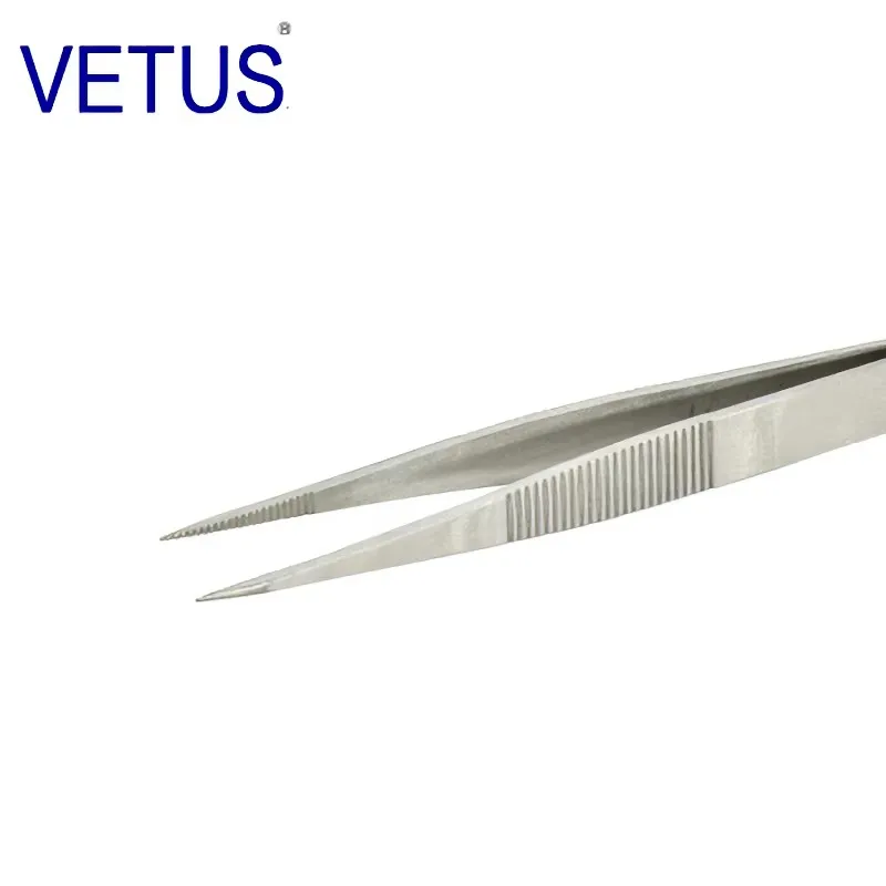 100% VETUS Original 00D-SA Tweezers Hyperfine High Precision Non-magnetic Anti-acid Pincers Manicure ESD Forceps