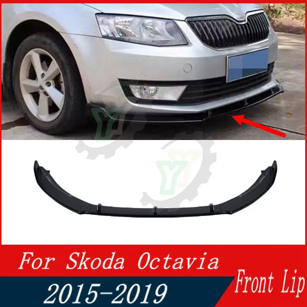 3PCS Car Front Bumper Lip Spoiler Splitter Diffuser Detachable Body Kit Cover Guard For Skoda Octavia 2015 2016 2017 2018 2019