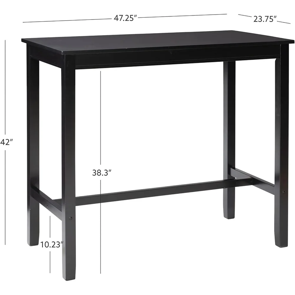 Linon Table de claridge de pub à hauteur de barre de 42 pouces, noir