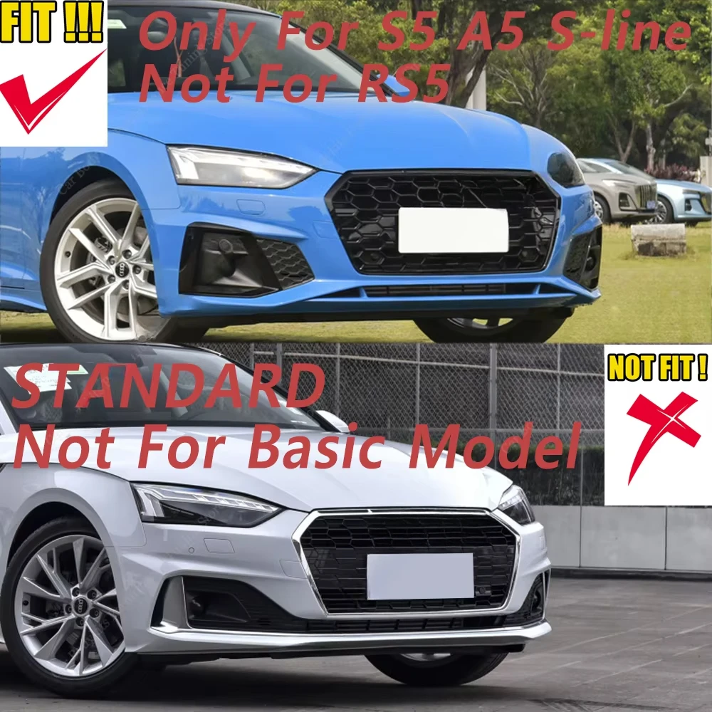 For Audi A5 S5 B9 B9.5 Car Front Bumper Lip Spoiler Splitter Diffuser Bodykits A5 8W TFSI TDI S-Line 2020-2024 Auto Accessories