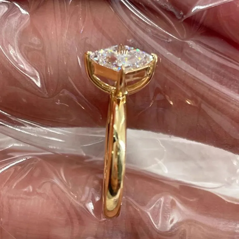 IGI Lab Growing Diamond Ring Princess D Color 1 2 3Ct Solid Pt950 Gold Ring Diamond wedding ring Factory Engagement Ring