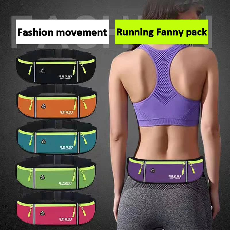 Waterproof Nylon Pouch Portable Men\'s and Women\'s Running Marathon Fitness Outdoor Sports Water Bottle Mobile Phone Waist Bag