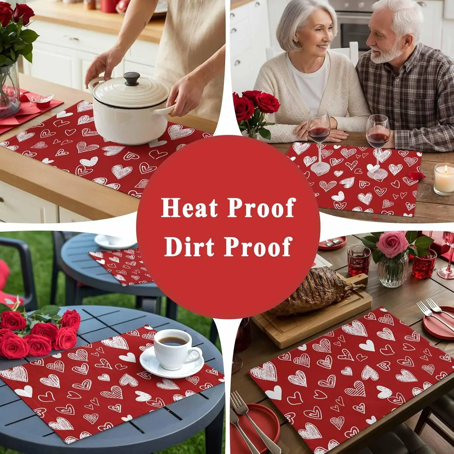Valentijnsdag Romantische Liefde Harten Placemats Tafel Decor Verjaardag Keuken Eettafel Mat Valentijnsdag Decoraties