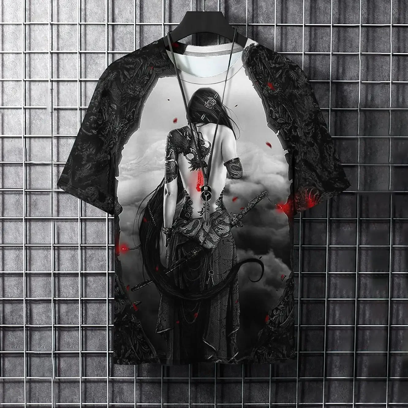 Camiseta de verano a la moda para hombre, camiseta informal con estampado 3D de tatuaje de samurái, ropa de calle Harajuku, Camiseta cómoda con