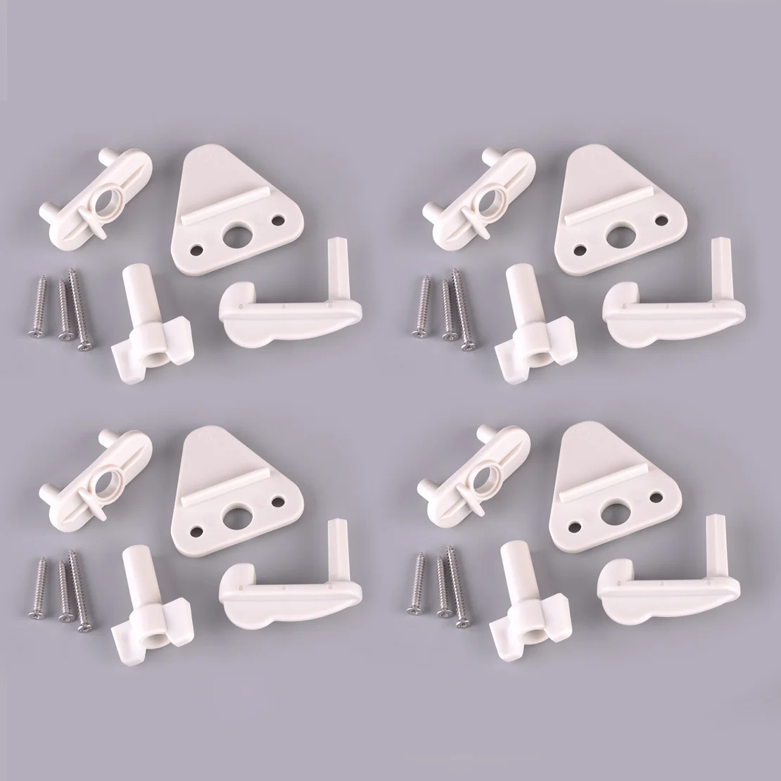 

4 Sets Door Gate Latch Lock Kits Universal for Pontoon Boat Marine Yacht White Plastic