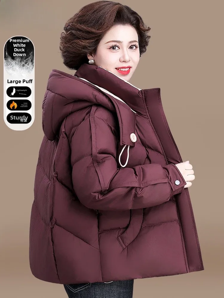 

ort Thiened Winter down Jaet for ort Mom Middle Aged And ly Women Faionable Loose Fit Polyester Fiber Coat