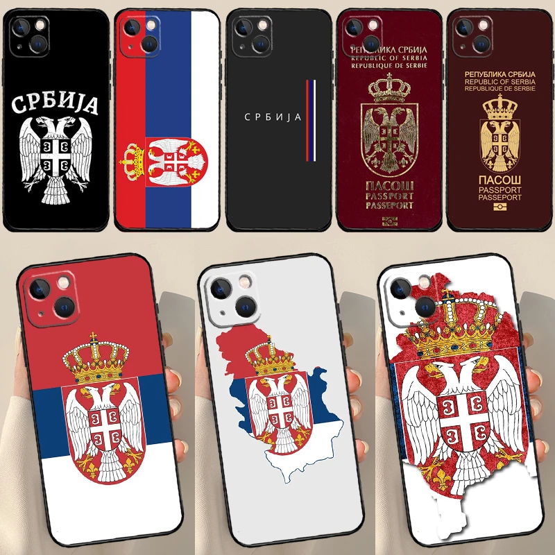 Serbia Flag Phone Case For iPhone 16 11 12 13 14 15 Pro Max Mini Cover For iPhone 16 XR X XS Max Plus