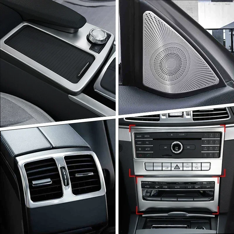 Car Door Audio Speaker Gearshift Panel Door Armrest Cover Trim Sticker for Mercedes Benz E Class Coupe W207 C207 Accessories