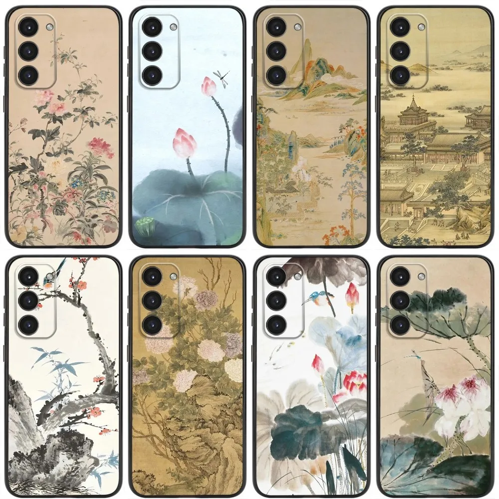 Ancient Paintings  Phone Case For Samsung Galaxy A20,A21s,A22,A31,A32,A52,A53,A72,73,A80,A91 Soft Liquid Silicone Black Cover