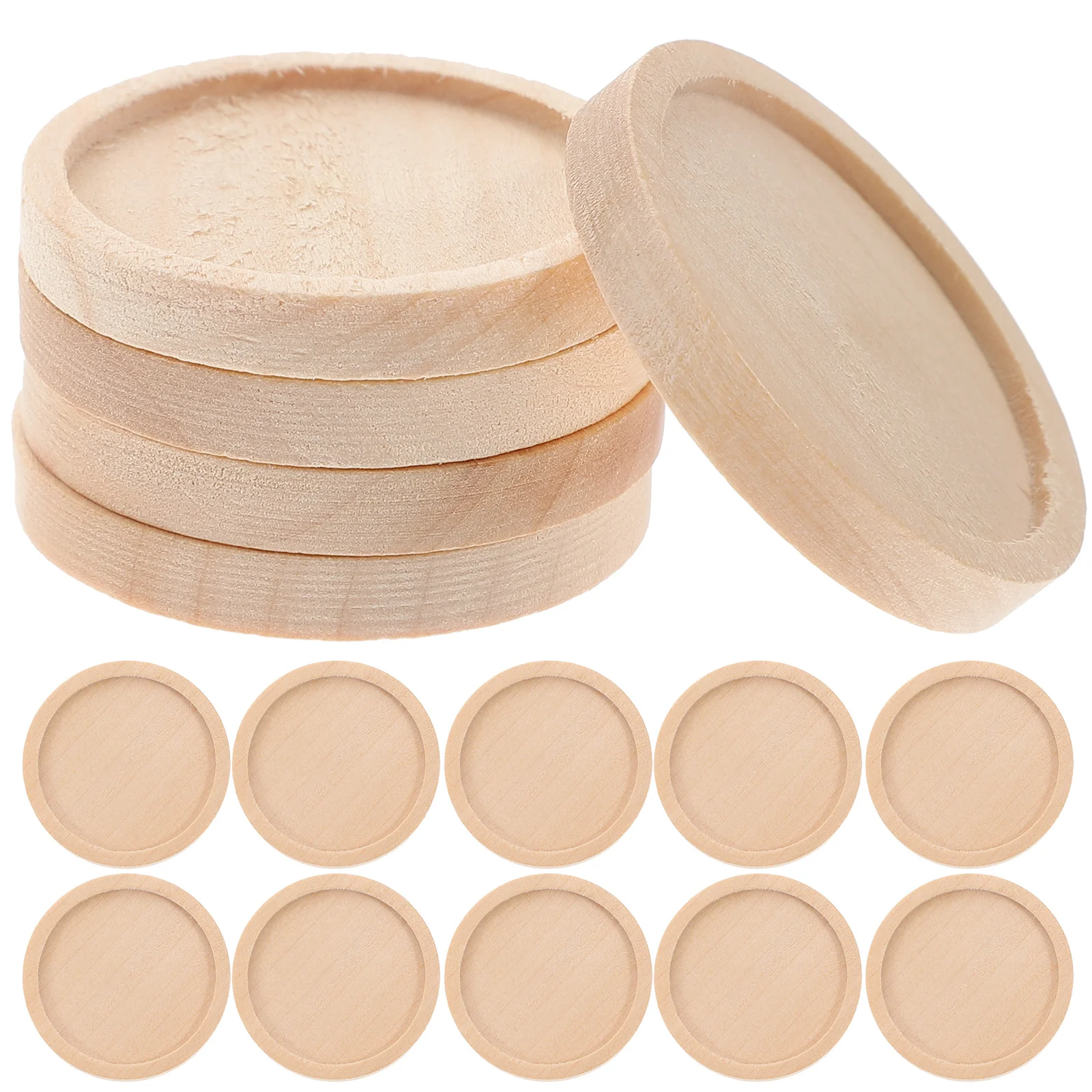 

50Pcs Wood Round Pendant Tray Bases Khaki Vintage 30mm Outer Diameter 25mm Inner Diameter Jewelry DIY Craft Making Accessories