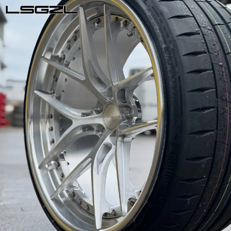 LSGZL Forged 2-piece Deep Concave Car Wheel Rims 5x114.3 5x120 5x130 5x127 Brush 18 20 21 22 24 26 Inch  for Mercedes Audi BMW