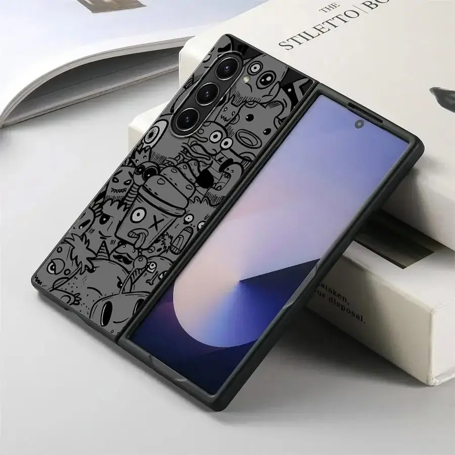 Back Phone Cover Case for Samsung Galaxy Z Fold 7 6 5 4 3 ZFold7 ZFold6 ZFold3 ZFold4 ZFold5 Monster Graffiti