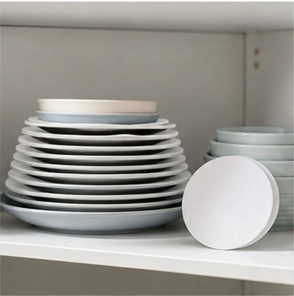 60Pcs Round Felt Dish Dividers Plate Protectors Porcelain Tableware Storage Pads Cabinet Plate Separators for China