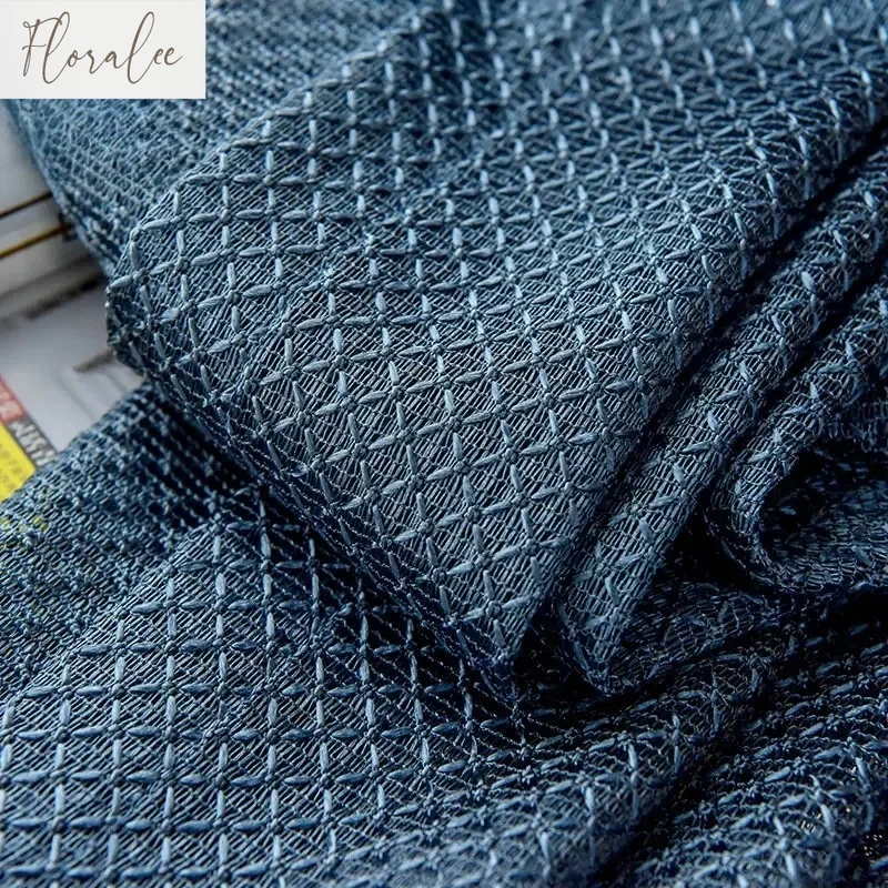 Nordic Minimalist Modern Balcony Villa Thickened Warp-knitted Prismatic Custom Tulle Curtains For Living Room Bedroom Dining