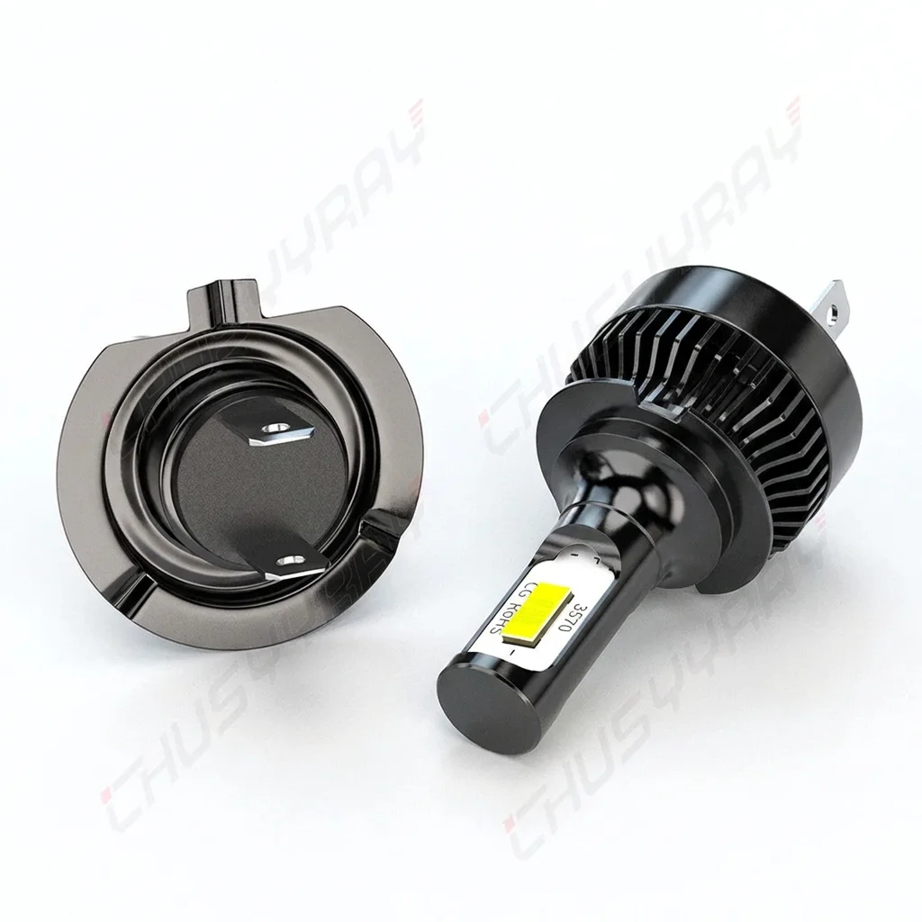 4PCS H1 H7 6000K Combo LED Headlight High Low Beam Bulb Kit Super Bright Cool White 100W 10,000LM