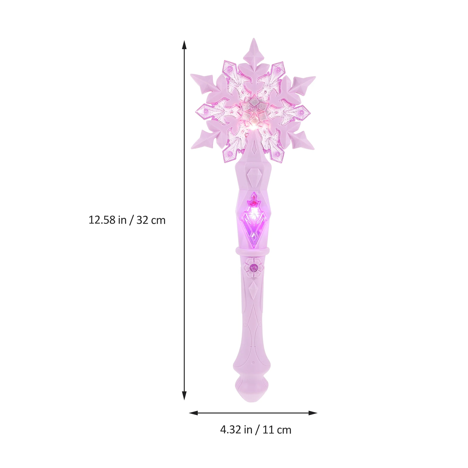 2Pcs Snowflake Light Up Sticks Glowing Fairy Wands Halloween  Carnival Cosplay Costume Accessories Princess Magic Wand Props