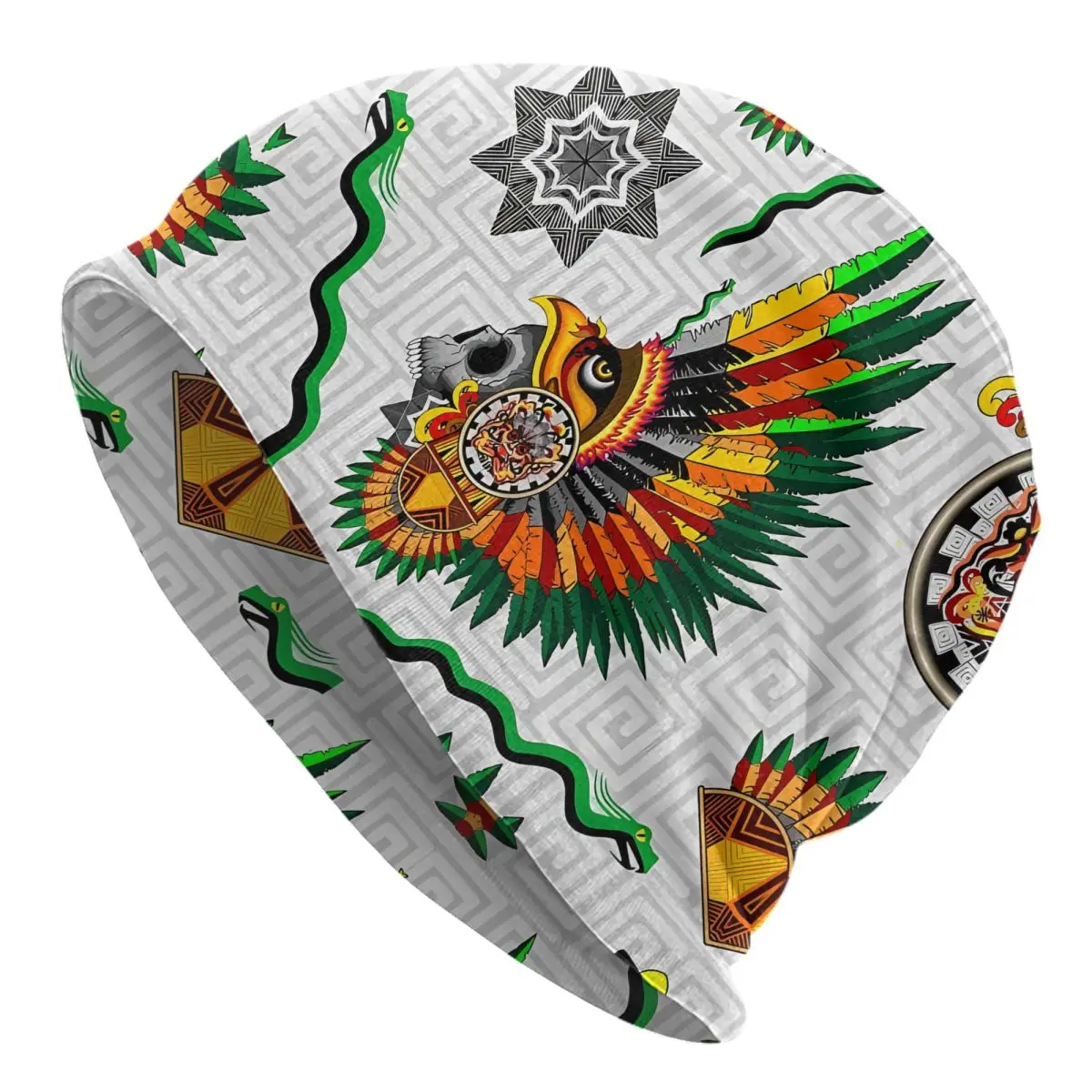 Aztec Eagle Warrior Skull Kokopelli Beanies Caps Fashion Bonnet Unisex Soft Hats