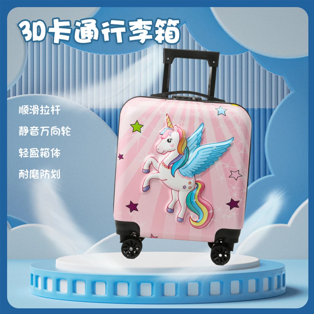 Anime Sanrios 18 Inch Children Trolley Case Kuromi Hello Kitty Kawaii Cartoon Girl Boys Travel Silent Universal Wheel Suitcase