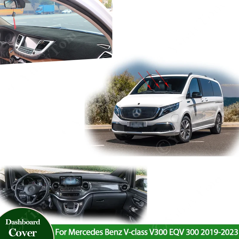 

For Mercedes Benz V-class V300 EQV 300 2019 2020 2021 2022 2023 Car Anti-Slip Mat Dashboard Cover Pad Sunshade Dashmat Carpet