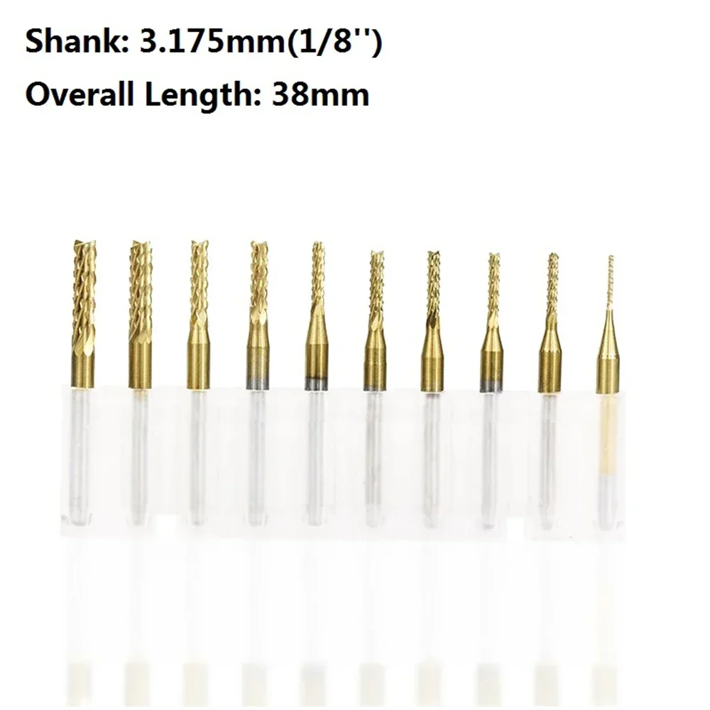 Fresa de PCB CNC Bit 0,5 mm Fresa de extremo de carburo de pata recubierta 1,6-3,175 mm para máquina