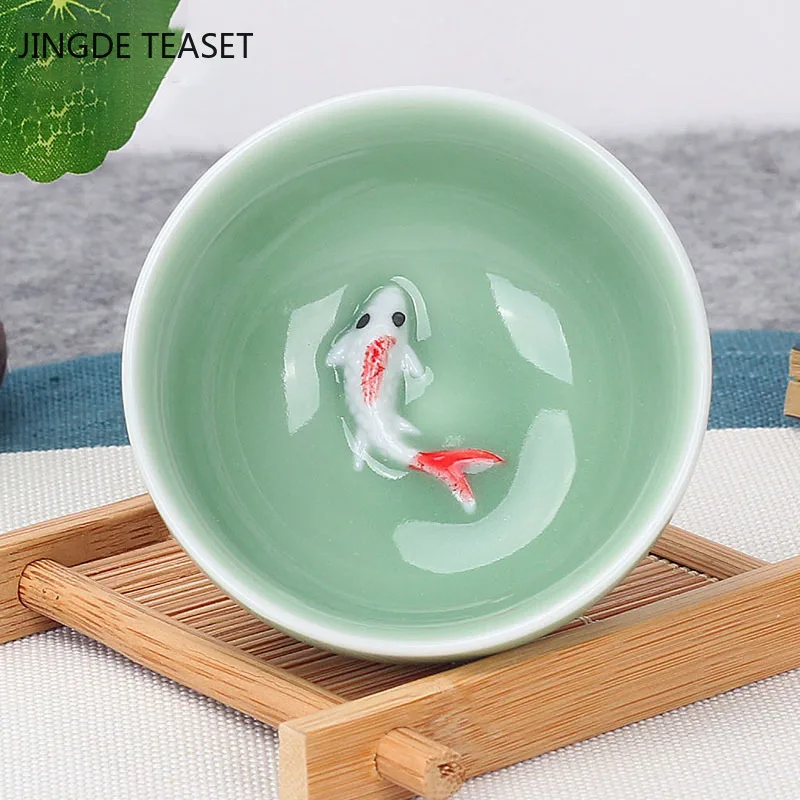 4 pcs/lot Chinese Ceramics Teacup Set High-quality handmade single cup Tea bowl Master Cups Individual Cup Teaware Drinkware