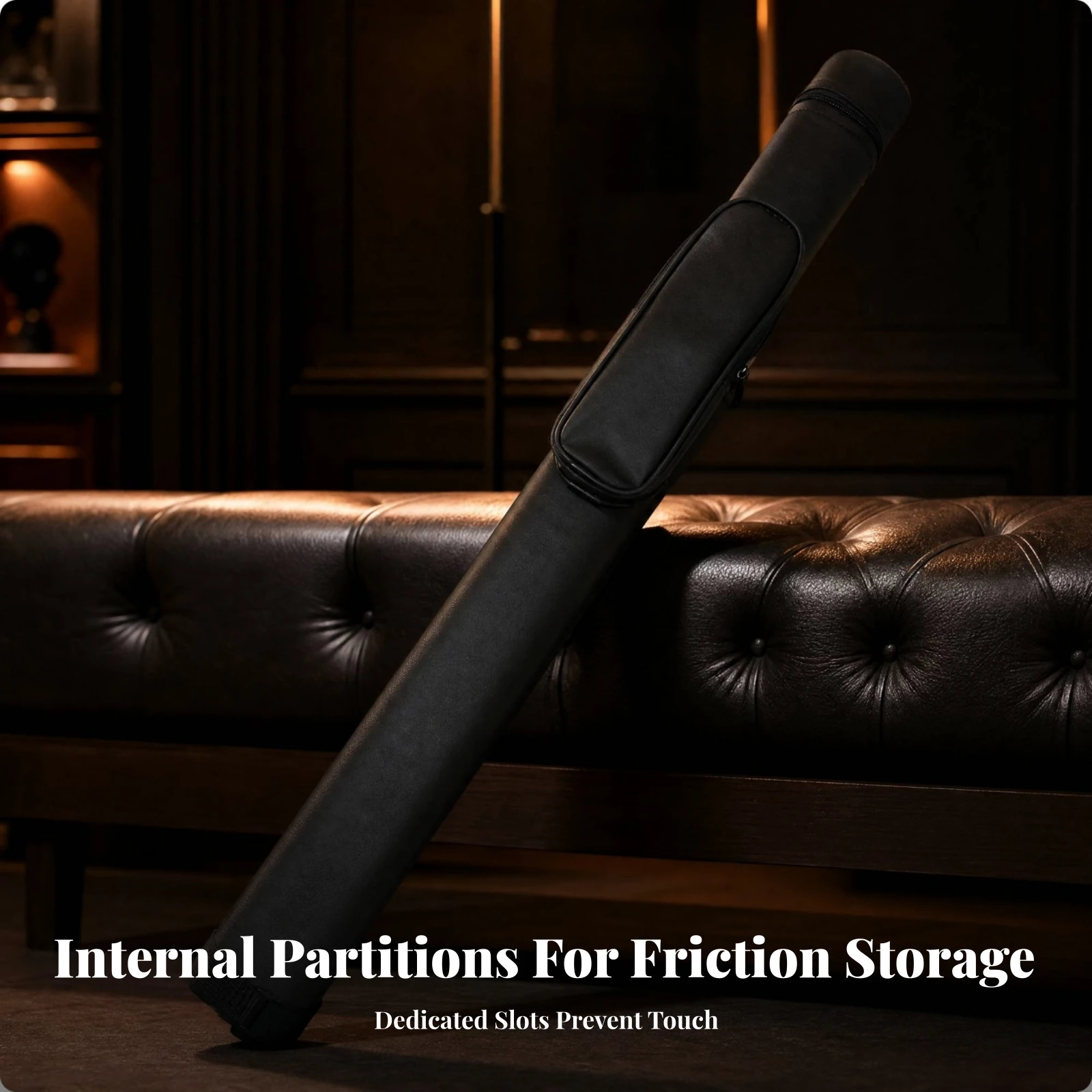 PU Cue Case Scratch-Resistant Cylindrical Cue Case Bag Lightweight Heavy-Duty for Billiard Players, Travel, Practice Sessions