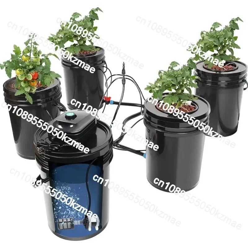 Top Feed Drip Hydroponics Systems, 5 Gallon Hydroponics Growing System Kit (4 Bucket + Reservoir + Drip Kit)