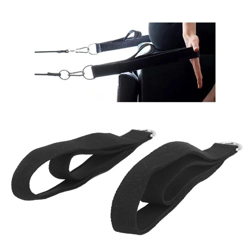 2PCS Practical Anti Slip Pilates Double Loop Straps Soft Padded D-Ring Fitness Exercise Straps Pilates Straps Yoga Exercise