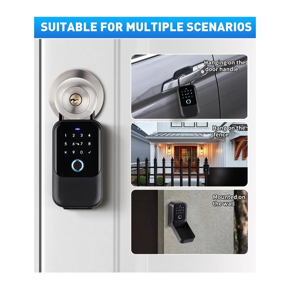 Waterdichte Hoes Veilig Tuya Code Vingerafdruk Bluetooth Wifi Smart Key Box App Remote Muur Mount Combinatie Deur Lock Box