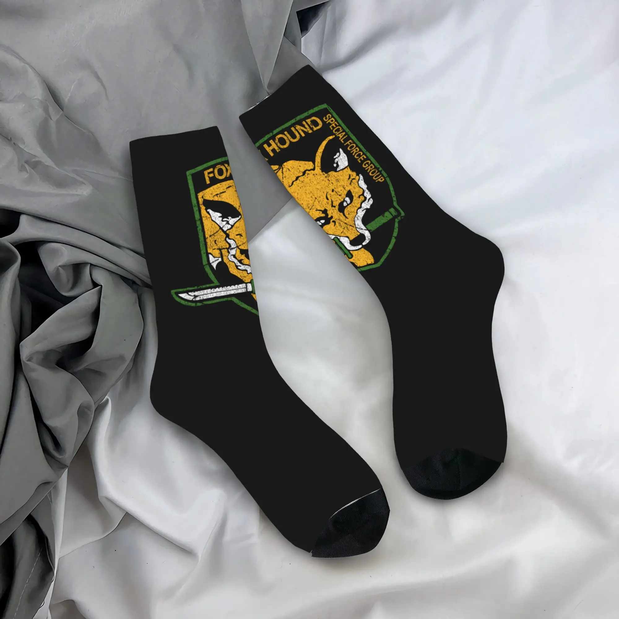 Custom Metal Gear Solid Fox Hound Dress Socks Men's Women's Warm Fashion Novelty Video Game Crew Socks