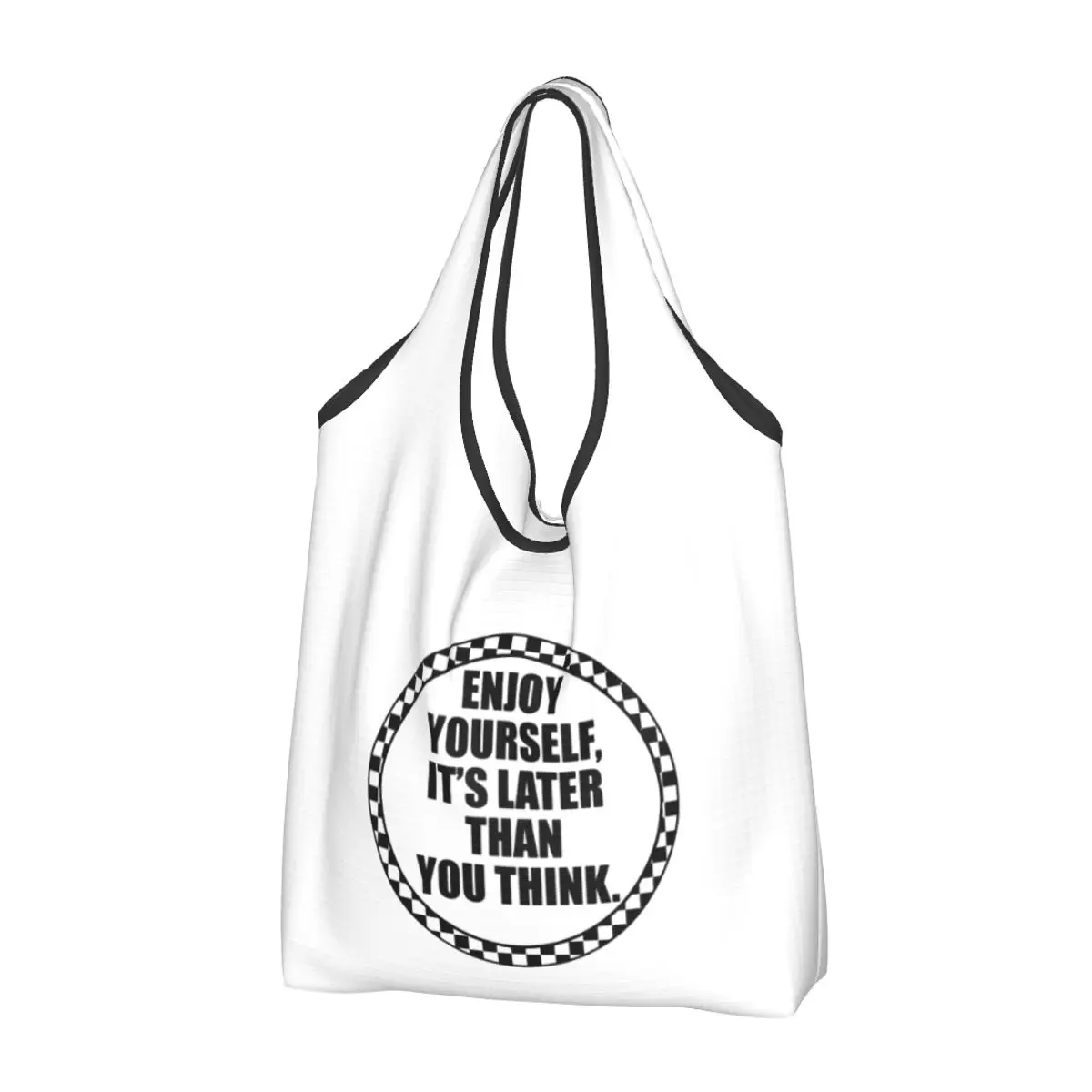 SKA Enjoy Yourself Groceries Tote Shopping Bags Women Cute Jamaica Music Shoulder Shopper Bag Big Capacity Handbags