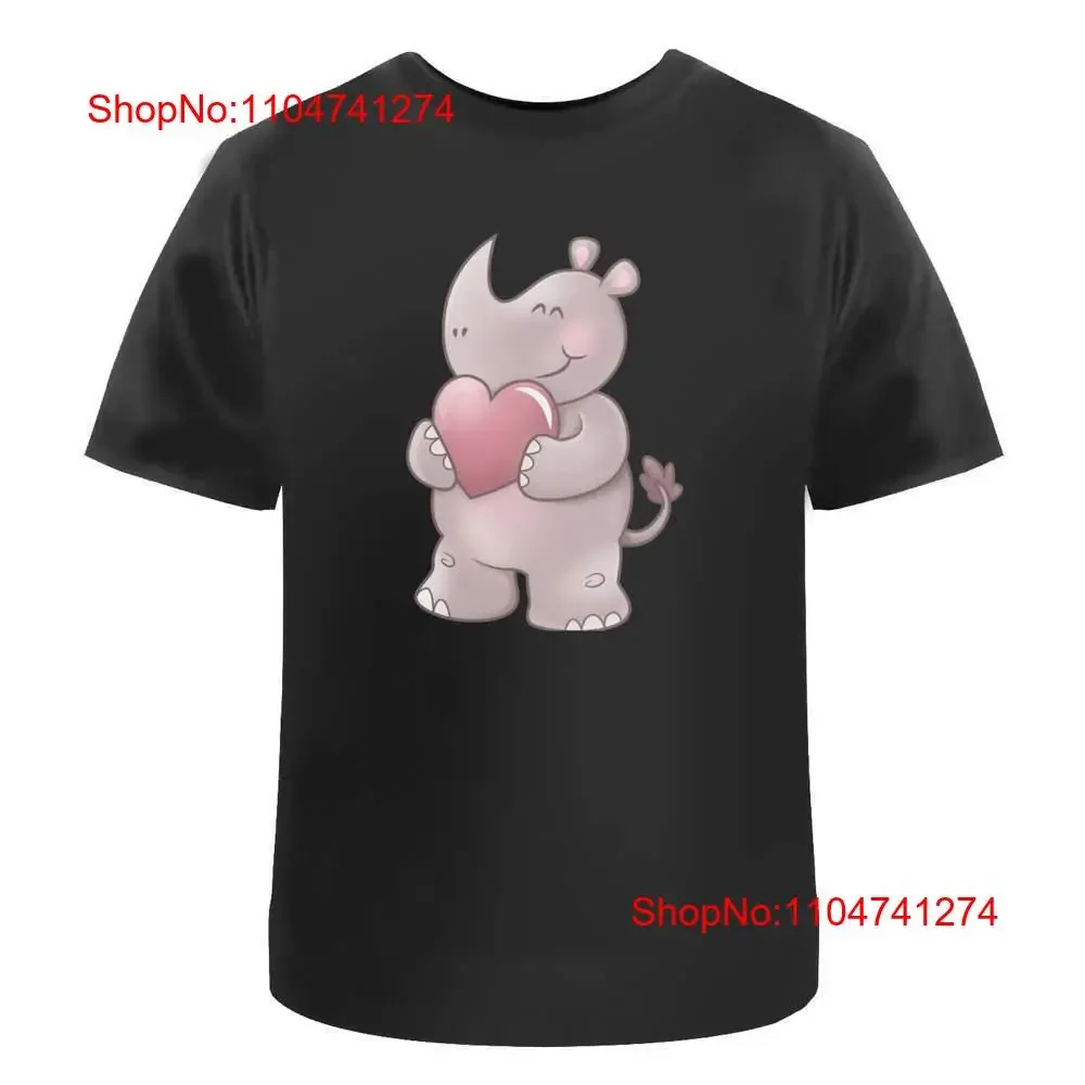 

'Love Rhino' Cotton T Shirt TA020553 vintage Washed designer clothes Casual homme fashion Stretched Top For Everyday Wear