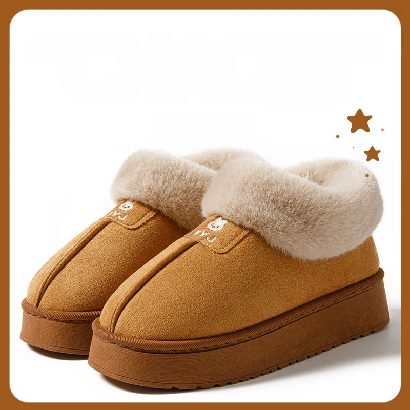 يمكن ارتداؤها النعال القطنية بكعب أحذية الثلوج بالإضافة إلى شباشب فرو دافئة سميكة مخملية للأزواج من الأحذية القطنية