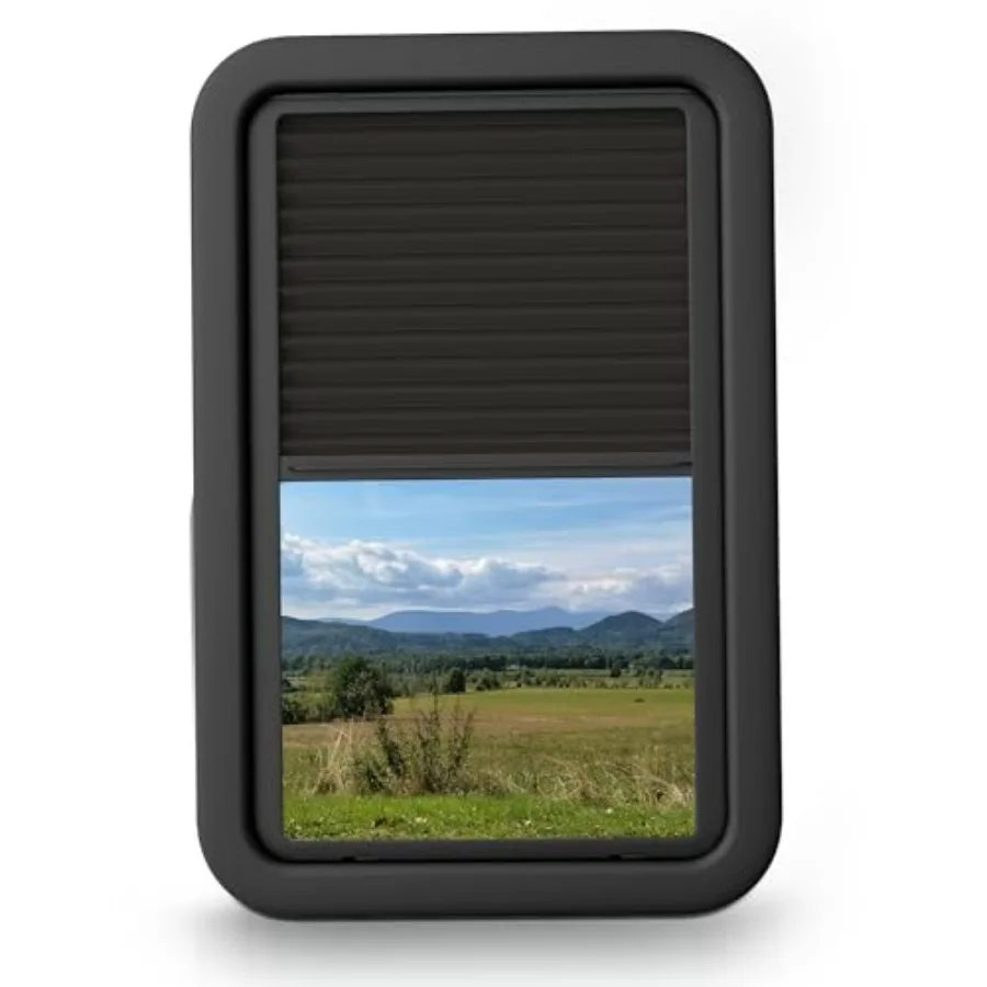 

806621 RV Entry Door Window with Low-profile Shade 12'' W X 21'' H Black