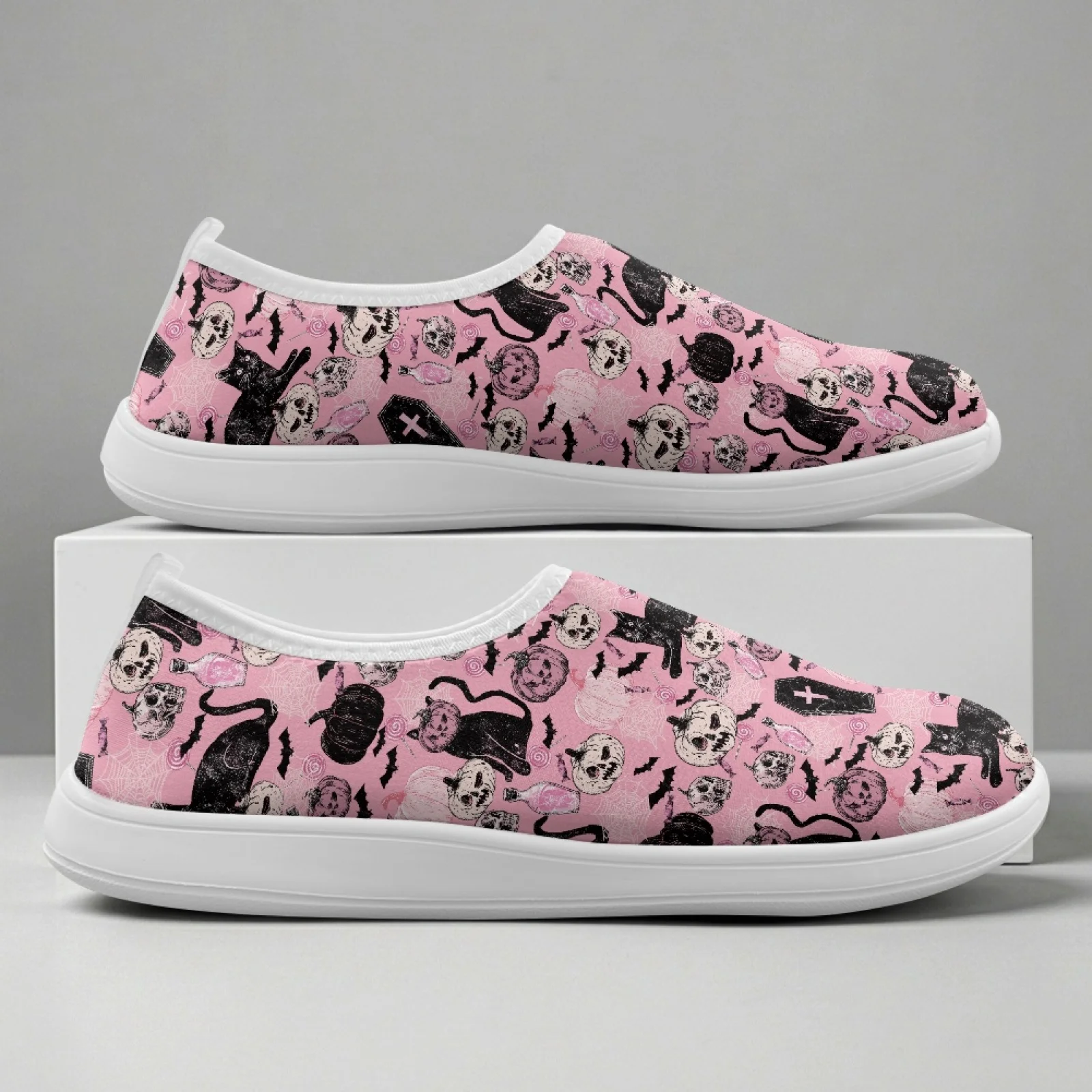 XIXIRIMIDO Chaussures à enfiler à bout large pour femmes, Chaussures d'infirmière, Baskets pour hommes, Chaussures décontractées, Zapatillas de Mujer, Tenis Feminino, Halloween