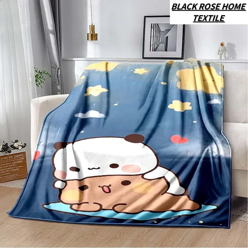 Fashion Art Print Cartoon Bubu Dudu Blanket Family Living Room Sofa Children's Warmth Cover Blanket Bedroom Kawaii Flannel Sheet