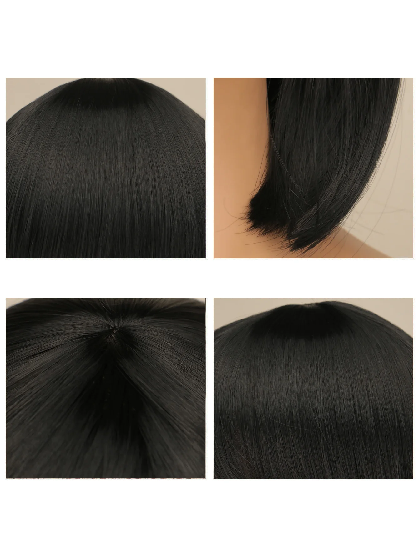 30 cm/12 pouces cheveux synthétiques courts droite courte Bob perruque noir femmes usage quotidien court Bob perruques droites fête Cosplay