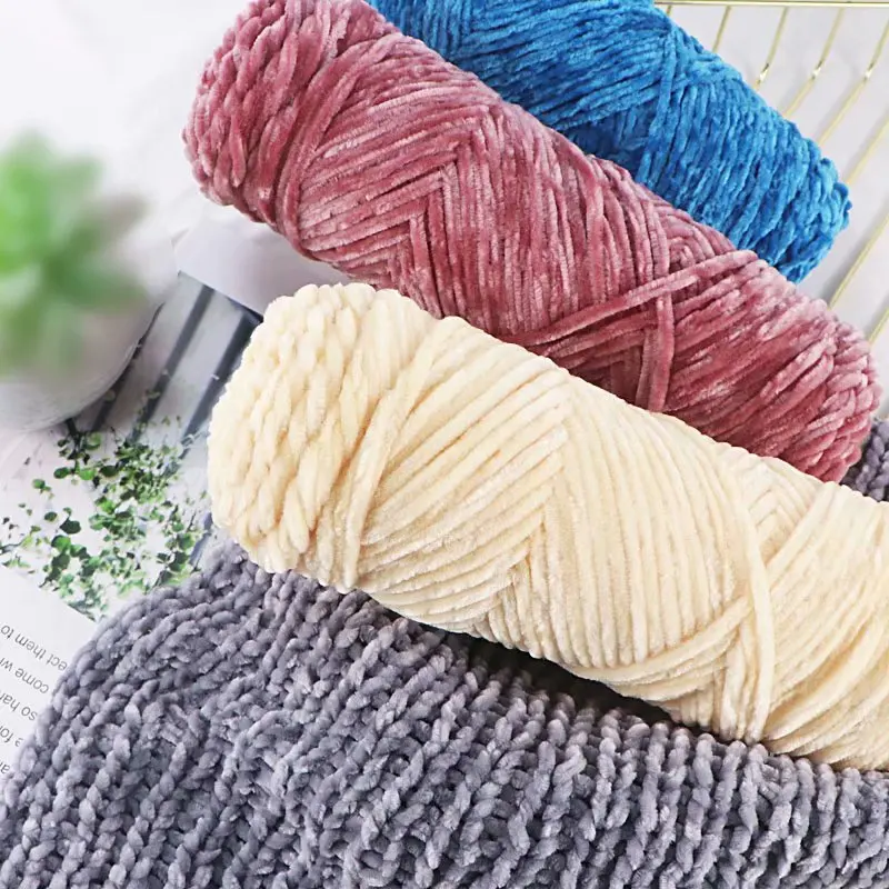 Colourful 1ball=100g Velvet Yarn Soft Protein Cashmere Yarn Silk Wool Crochet Knitting Yarn Cotton Baby Wool DIY Sweater