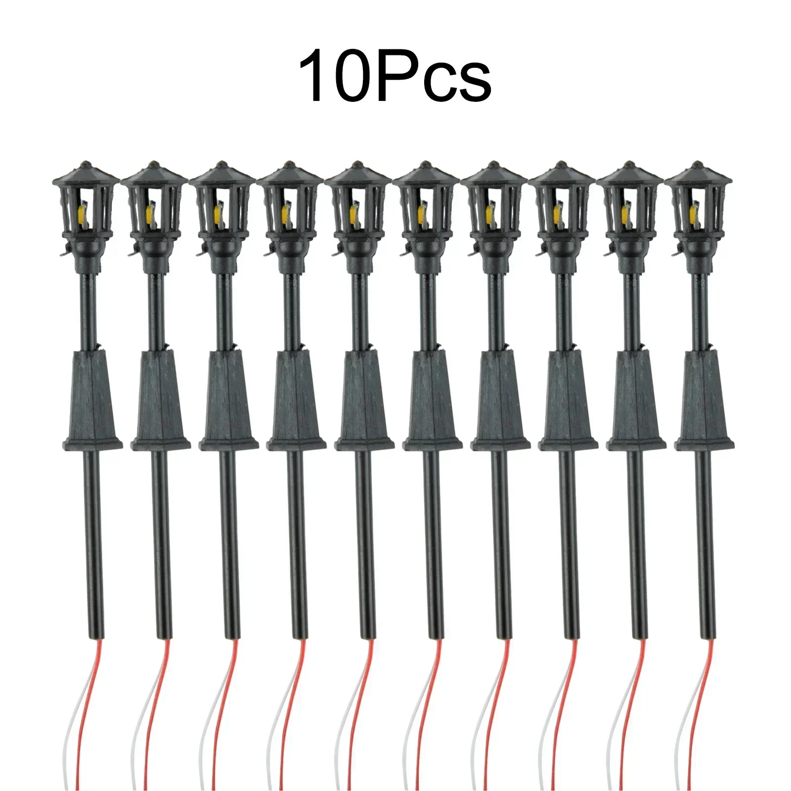 10pcs Warm White Model Street Lights 1:100 Scale Layout Lamppost Railroad Train Garden Playground Scenery LED Lamp Lighting