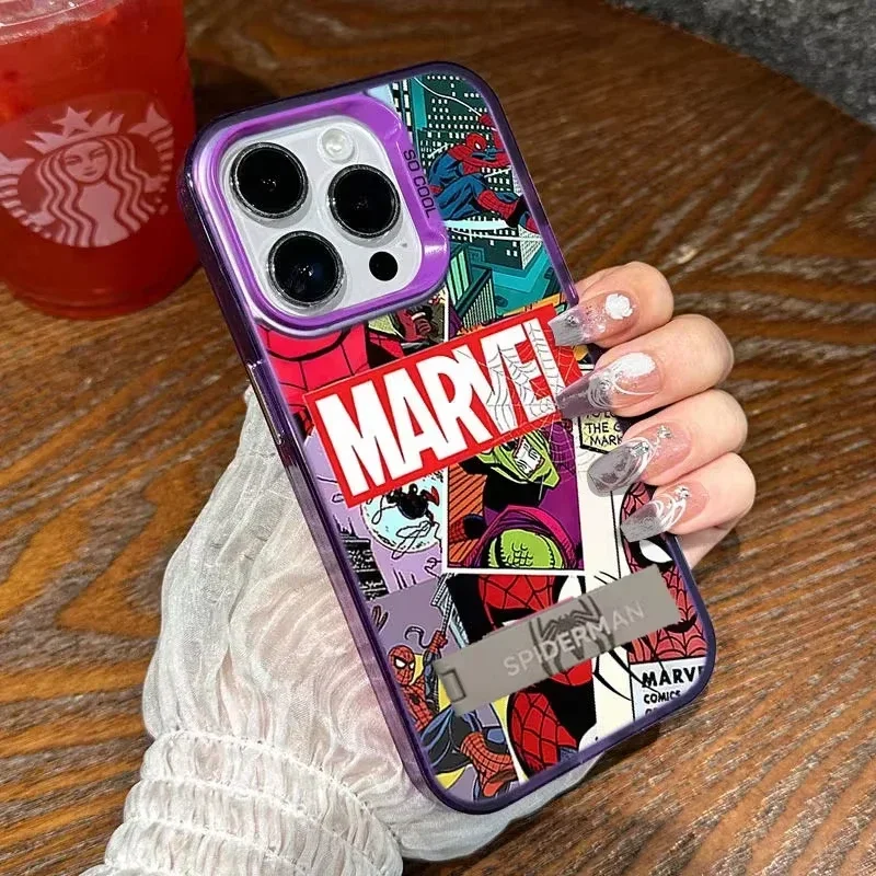 マーベル-スパイダーマン電話ケース,スタンドカバー付きケース,超クールなネット,iPhone 16,14,12,13,11,15 pro max,xr,x,xs,max,7 8 plus,y2k