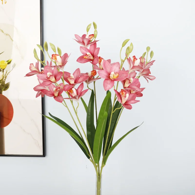 

Cymbidium искусственные цветы ветка букет цветочная композиция DIY свадебная вечеринка украшение дома реквизит моделирование растений цветы