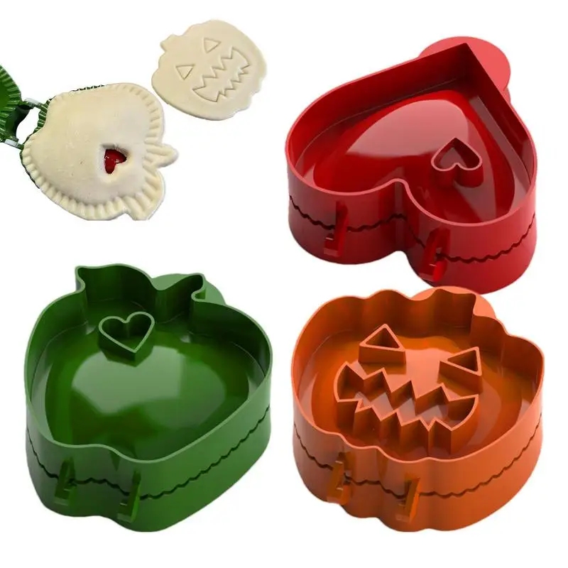 Fall Hand Pie Molds Set Christmas Halloween Pumpkins Baking Apples Pie Making Mini Dough Press Molds For Kitchen mold silicone