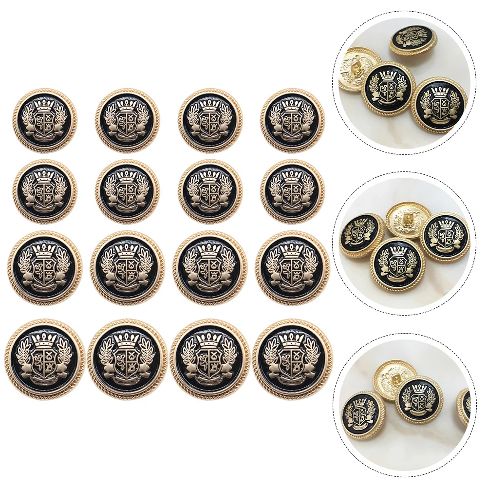 16 Pcs Metal Buttons Alloy Vintage Decor Fashion Clothes Fasteners DIY Ornament Men's Retro