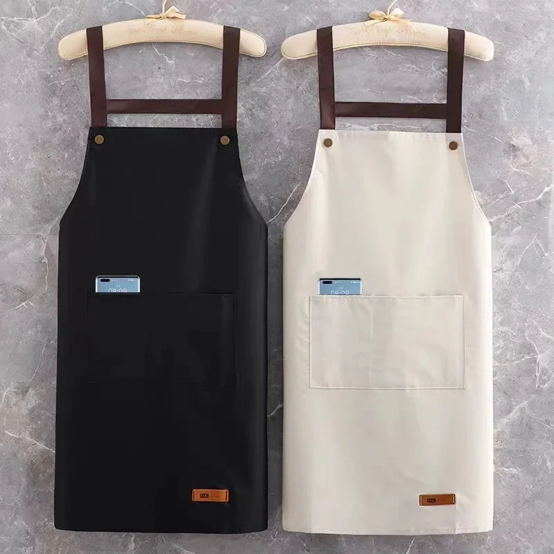 Waterproof and Oil-proof Apron for Home Kitchen Cooking Fashion Apron Catering Simple Adult Work Clothes Kitchen Accessories