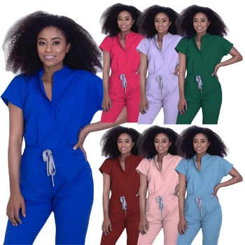 New Fashion Spandex Uniforme medica Scrub medico Set Scrub infermieristico Uniforme ospedaliera Medico Infermiera Uniformi Donna Scrub Set