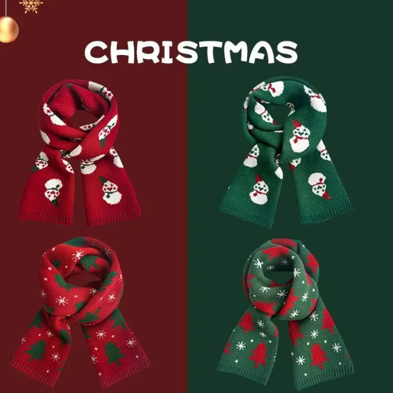 Warm Knitted Scarf for Women in Red Wool Yarn for Autumn Winter New Year Birthday Christmas Gifts Lucky Year Neck Warmer