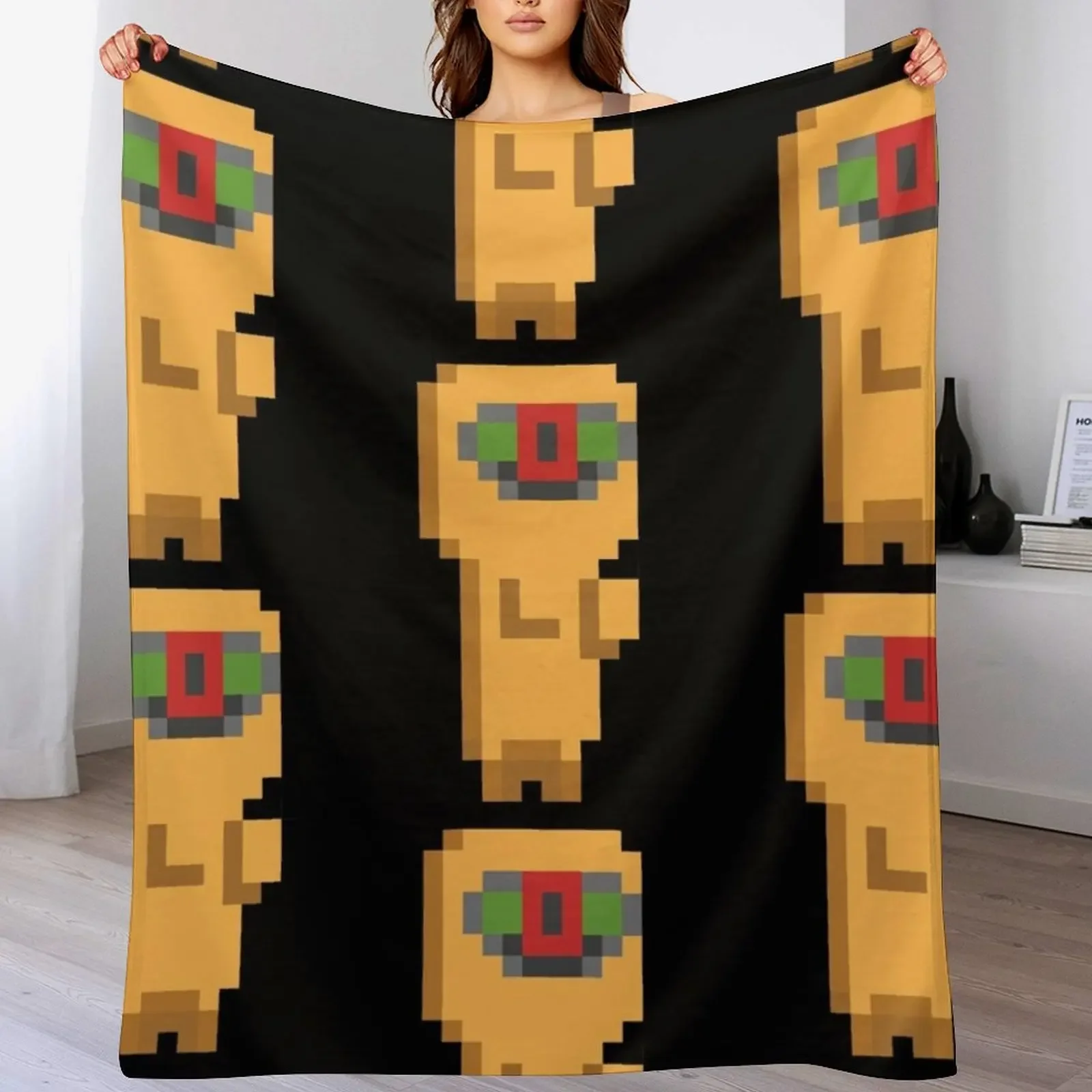 

New SCP-173 Pixel art Throw Blanket Hairy funny gift Baby Designers Blankets