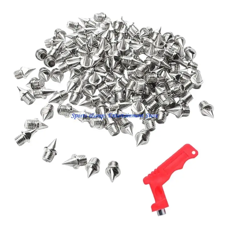 G7NF 120Pcs Track and Crosses Country Spikes with Spikes Wrench 1/4Inch Track Spikes