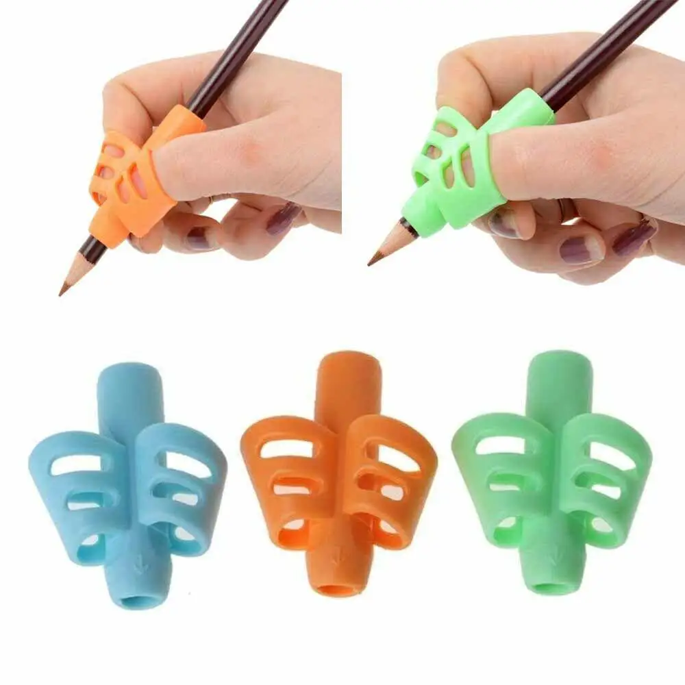 3Pcs Children Writing Pencil Pen Holder Kids Learning Practise Write Silicone Pen Aid Posture Correction Device for Student